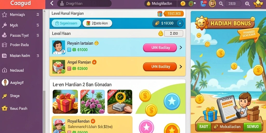 Level yang penuh tantangan dan rintangan menarik.